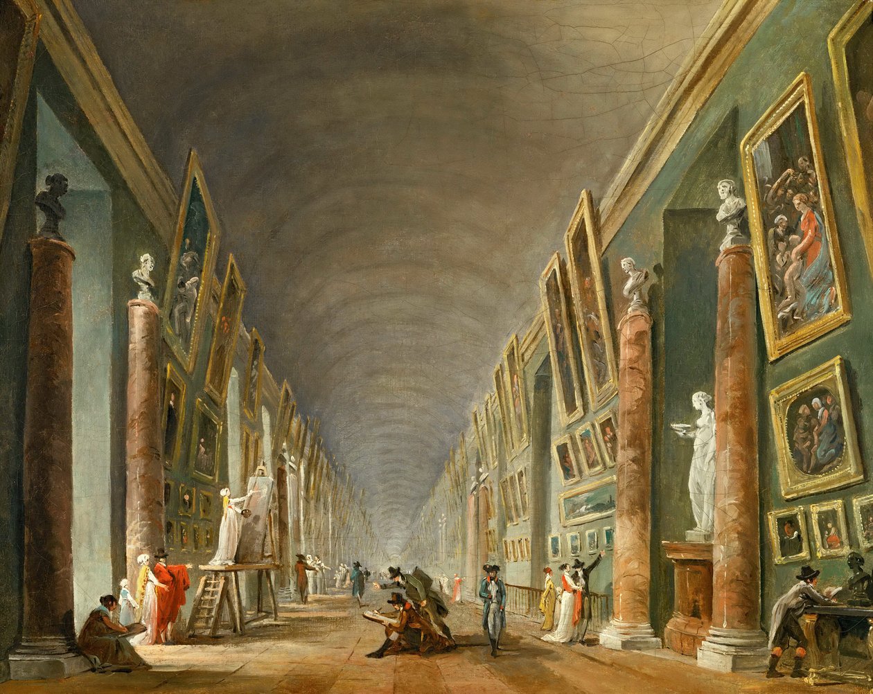 De Grote Galerij van het Louvre door Hubert Robert