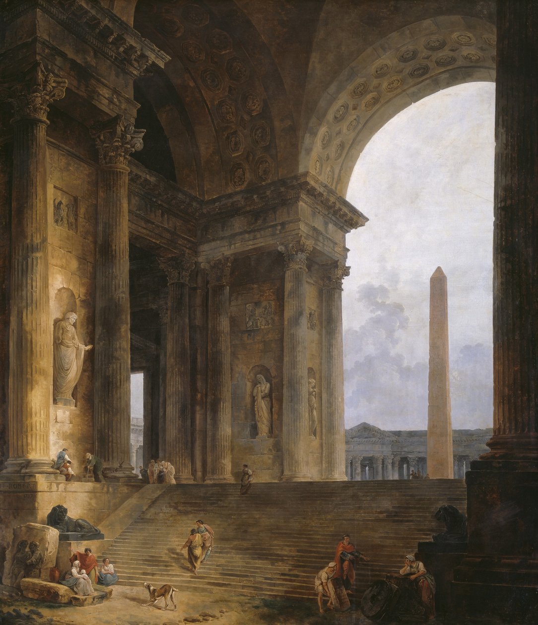 De Obelisk, 1787-88 door Hubert Robert