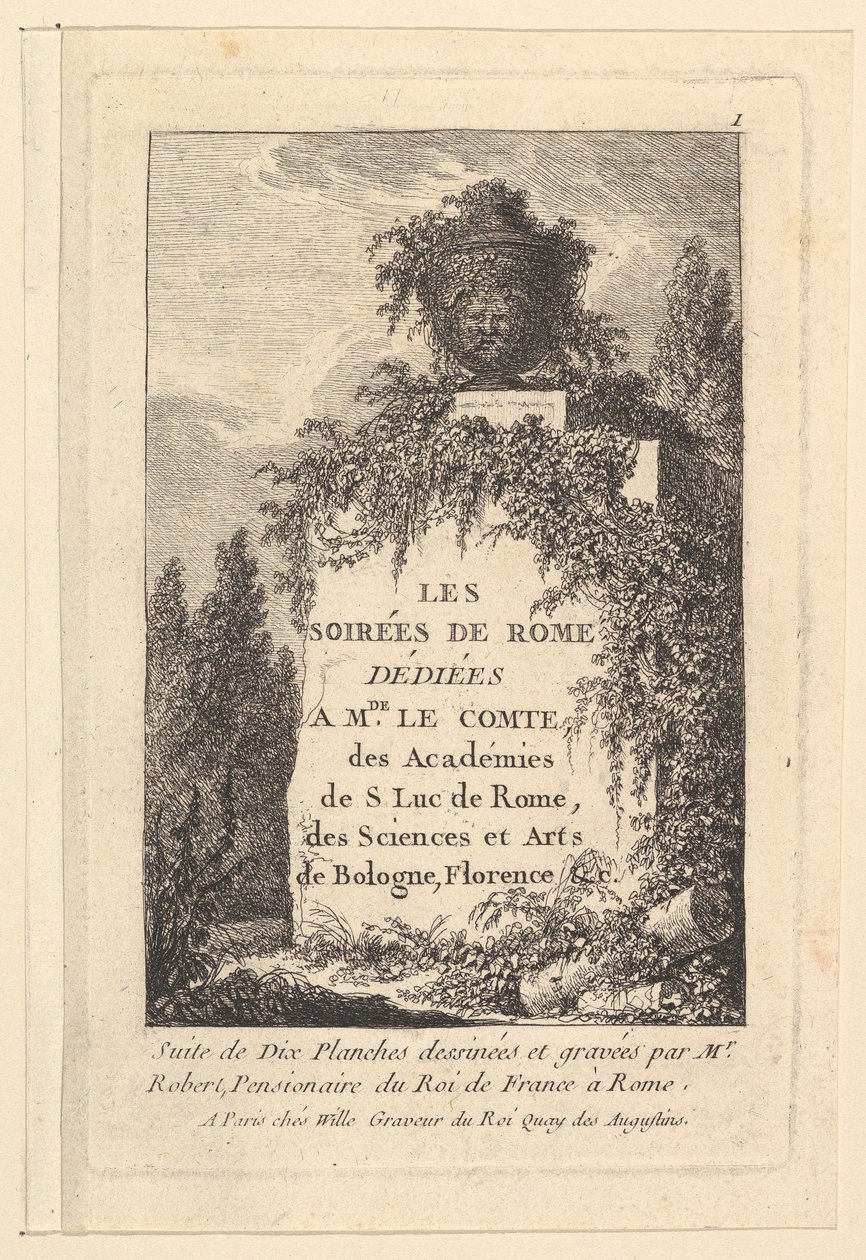 Titel, Les Soirées de Rome door Hubert Robert