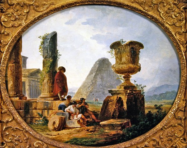 Krijgers rusten door Hubert Robert