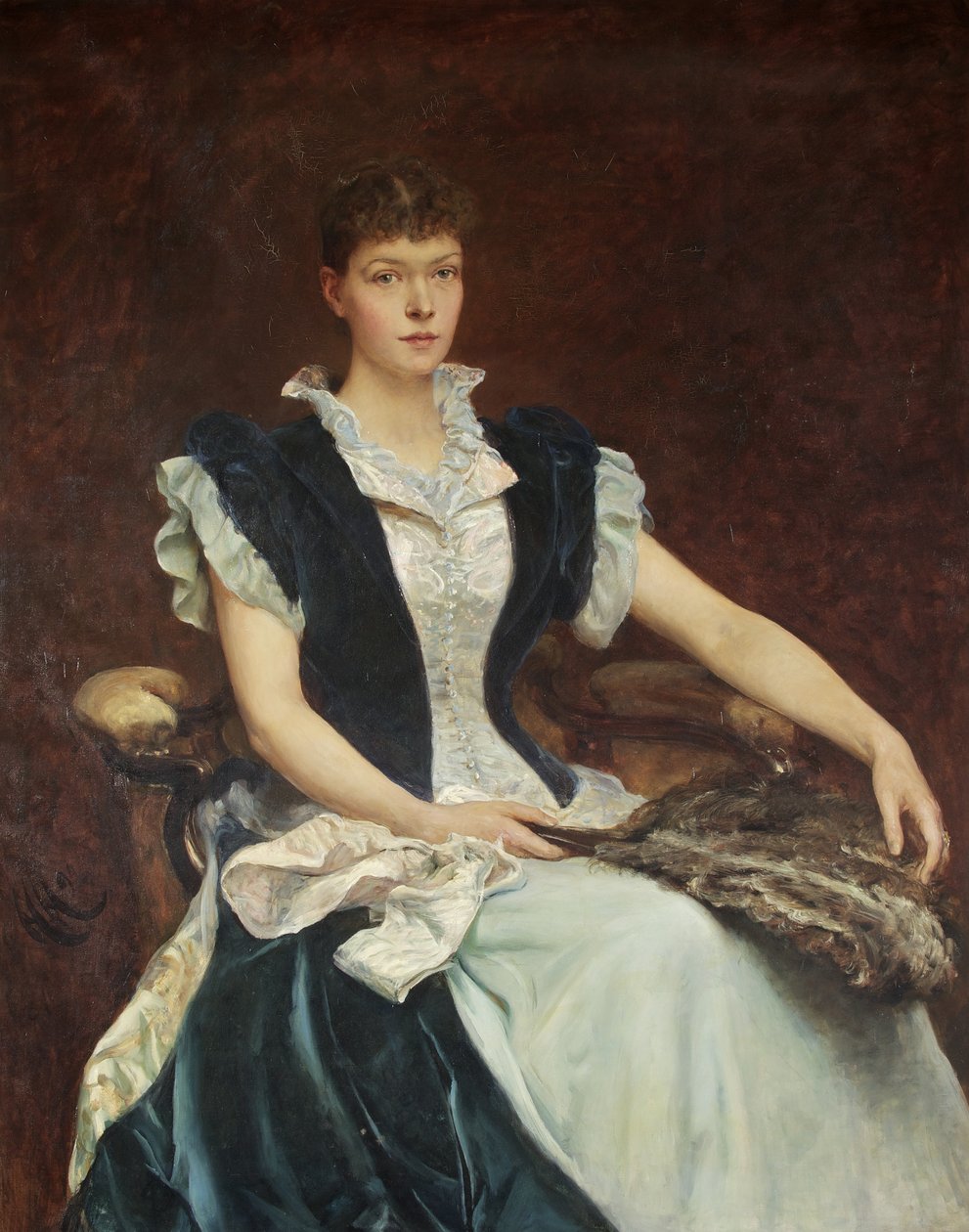 Portret van Mevrouw Walter Derham door Hubert von Herkomer