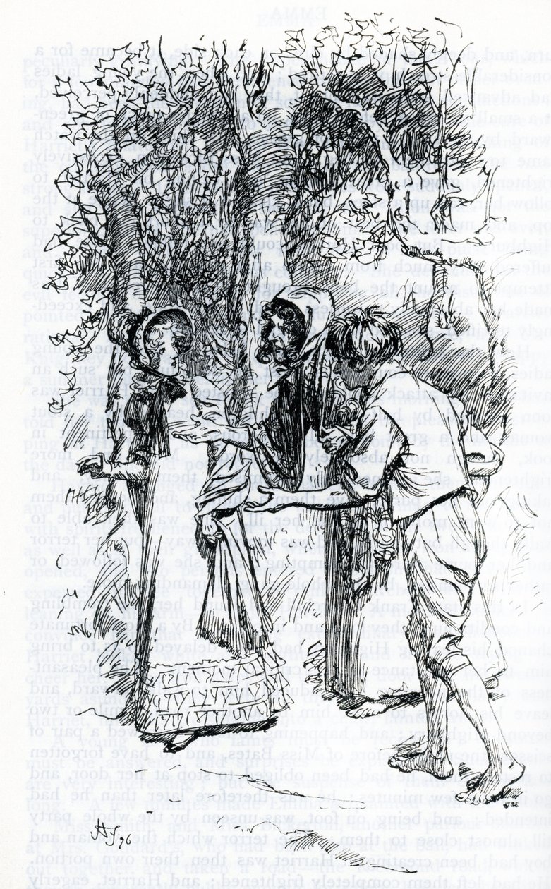 Harriet, aangevallen door zigeuners (illustratie) door Hugh Thomson