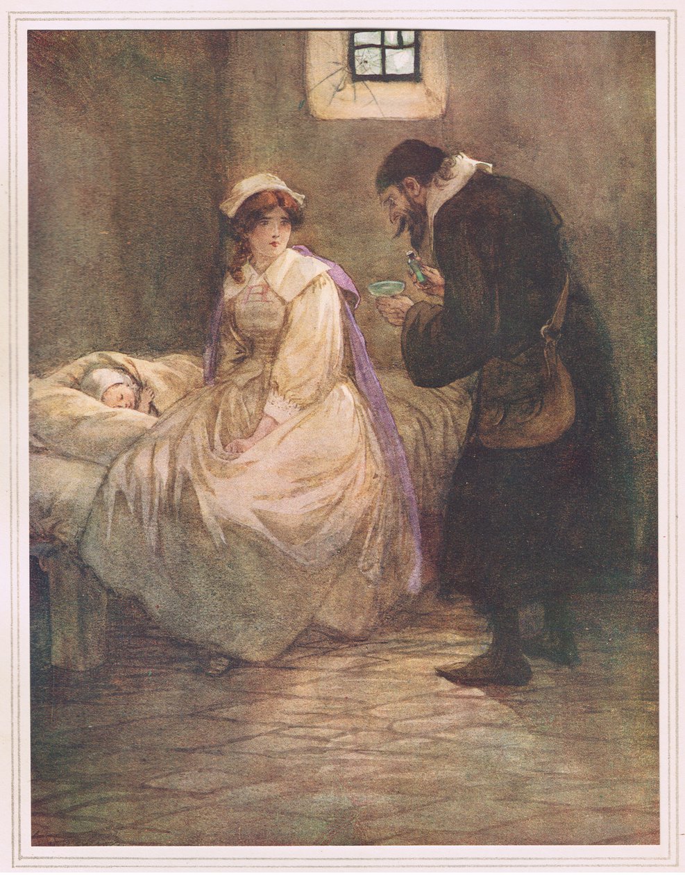 Hester ging op het bed zitten door Hugh Thomson