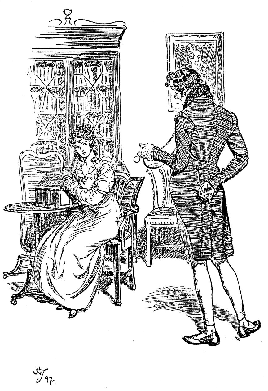 Scène uit Jane Austens Persuasion, 1897 door Hugh Thomson