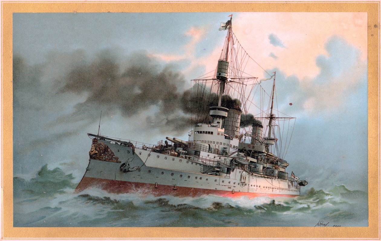 S.M. Linienschiff Kaiser Friedrich III door Hugo Graf