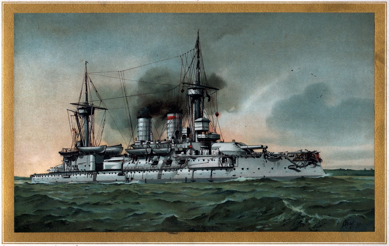 S.M. Linienschiff Kurfürst Friedrich Wilhelm door Hugo Graf