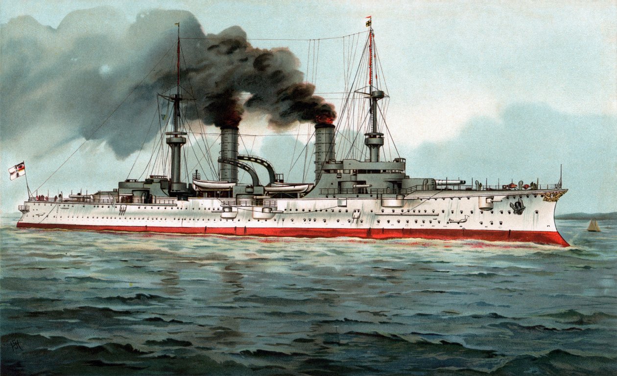 S.M. Grosser Kreuzer Fürst Bismarck door Hugo Graf