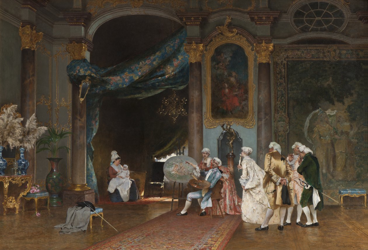 Een ontmoeting, ca. 1880 door Hugo Salmson