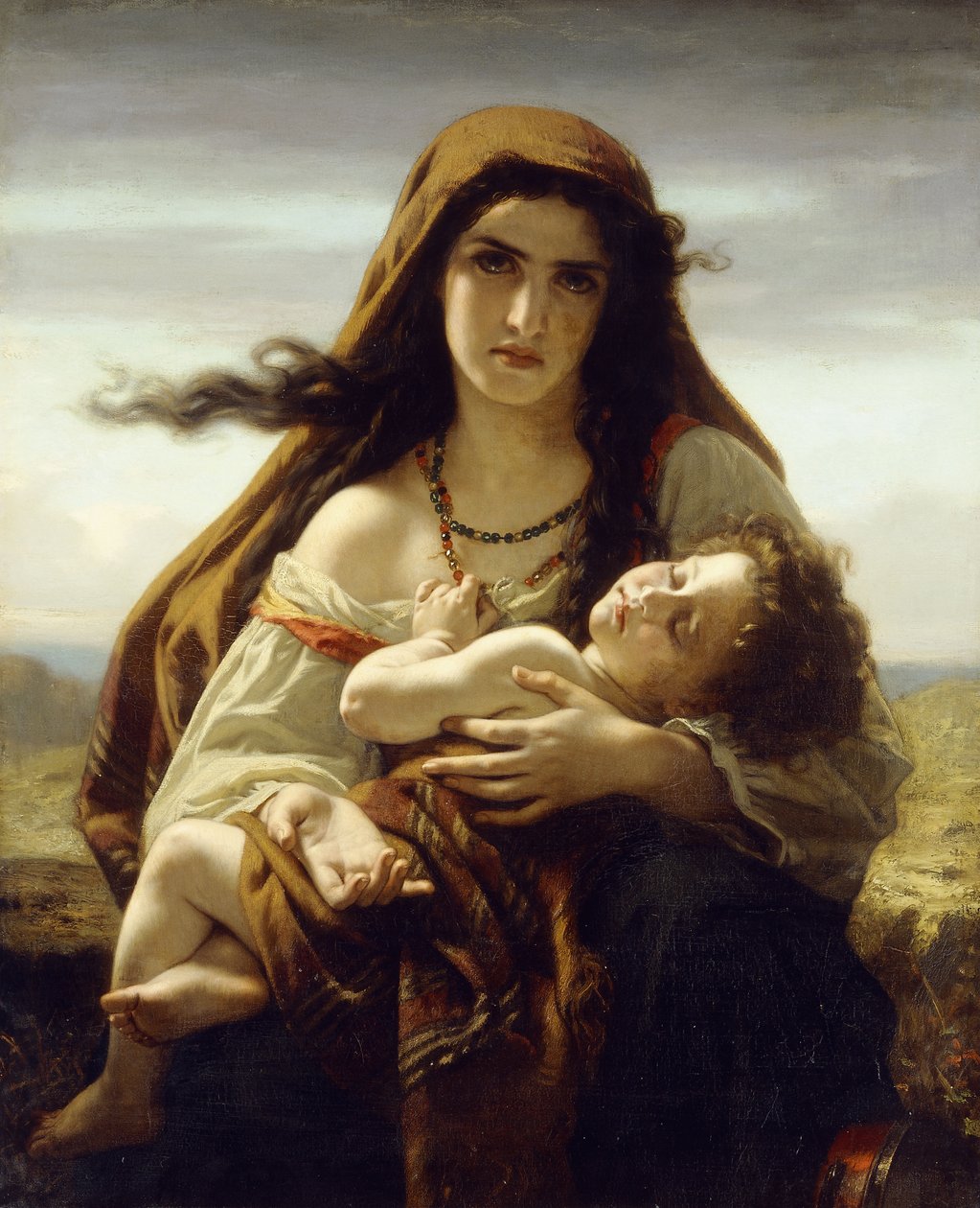 Moeder en kind door Hugues Merle