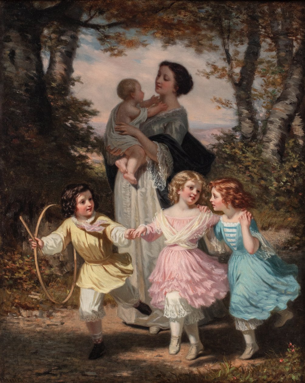 Moeder en kinderen, ca. 1840-80 door Hugues Merle
