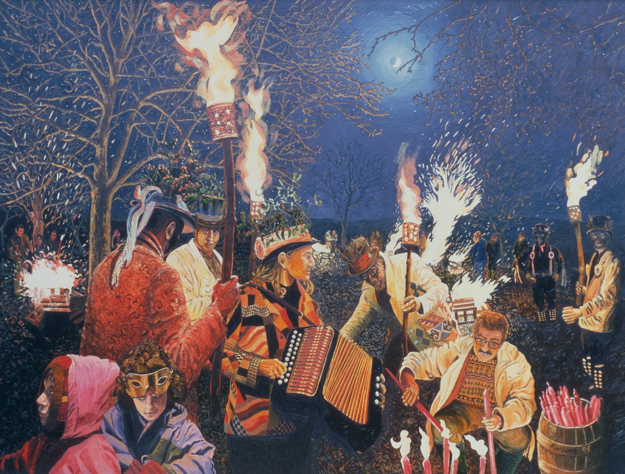 Wassailing in Herefordshire, 1995 door Huw S. Parsons