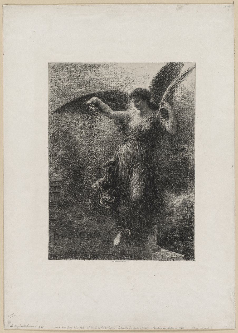 À Eugene Delacroix, 1890 door Ignace Henri Jean Fantin Latour