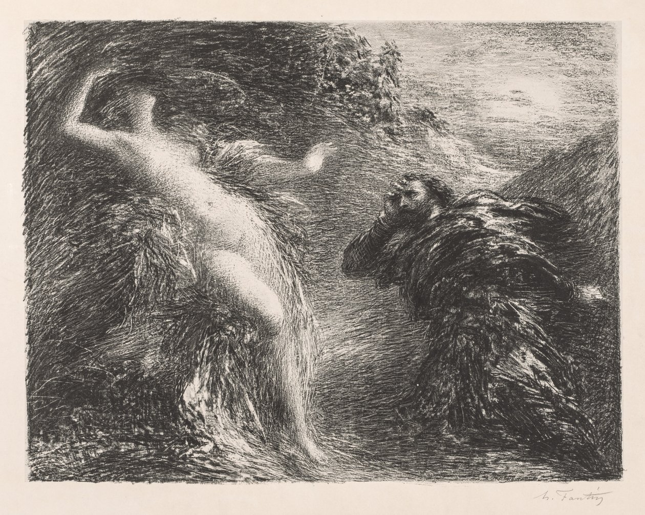 Manfred en Astarté, 1892 door Ignace Henri Jean Fantin Latour