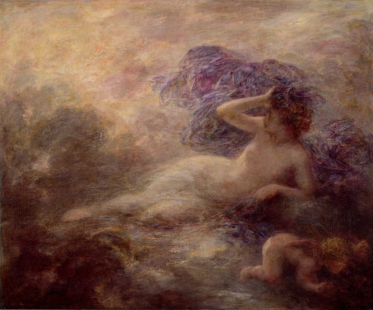 Nacht, 1897 door Ignace Henri Jean Fantin Latour