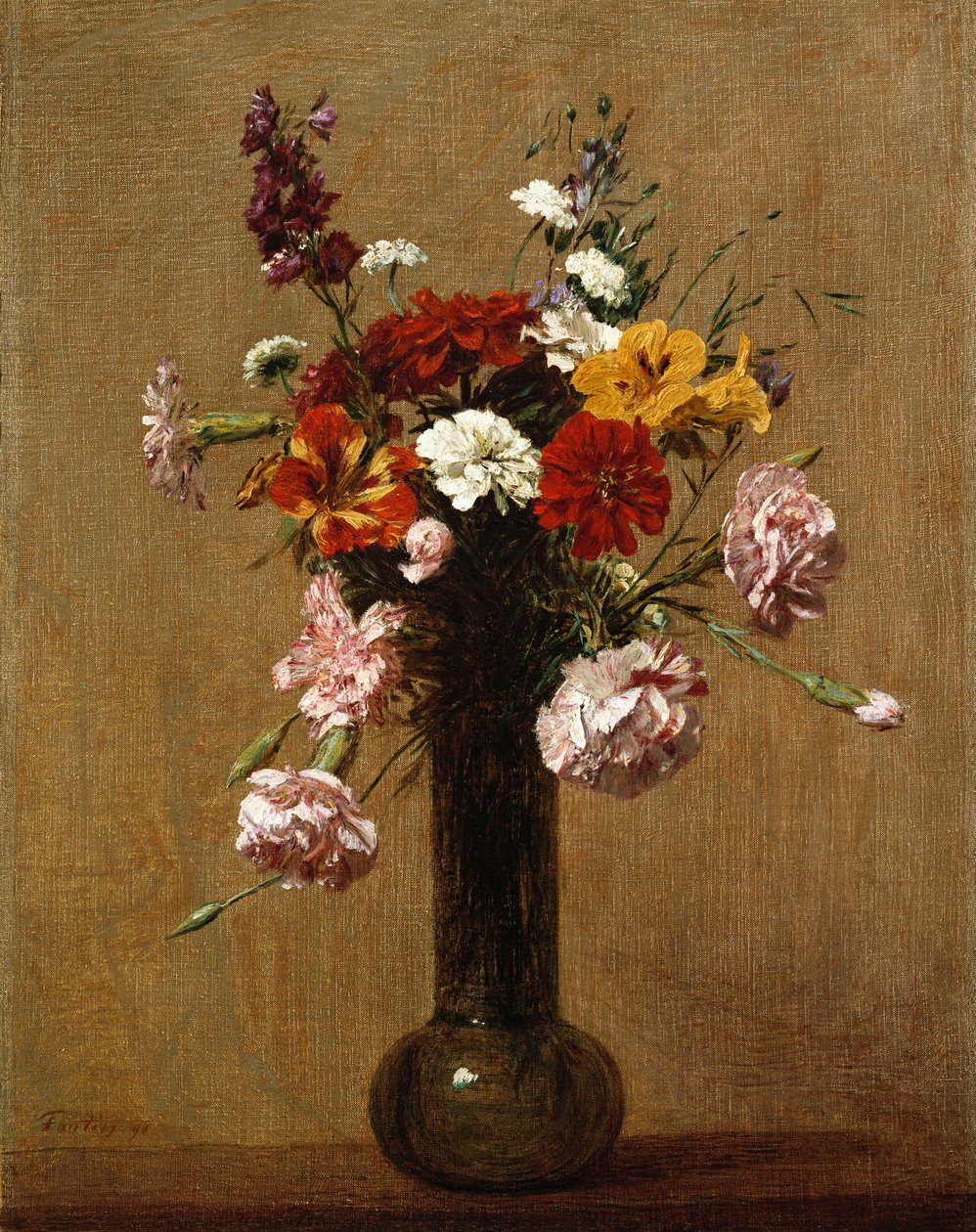 Klein Boeket, 1891 door Ignace Henri Jean Fantin Latour