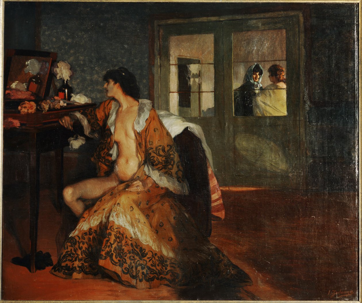 Celestina ... (schilderij op doek) door Ignacio Zuloaga y Zabaleta