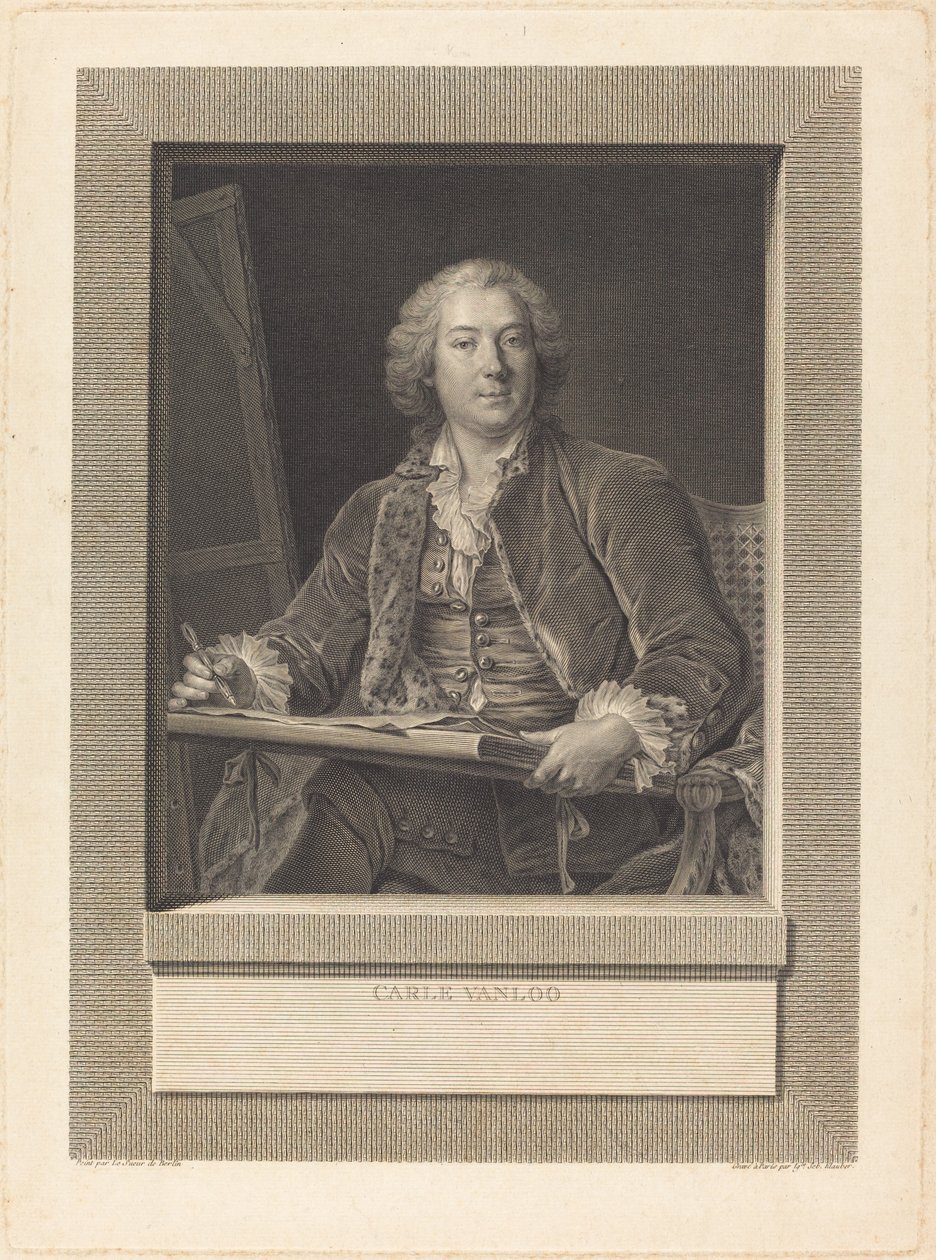 Carle Vanloo door Ignaz Sebastian Klauber after Pierre Le Sueur