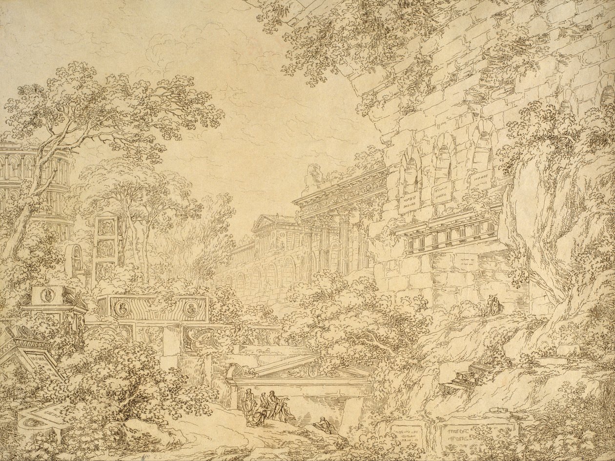 Landschap met ruïnes door Ignazio Degotti