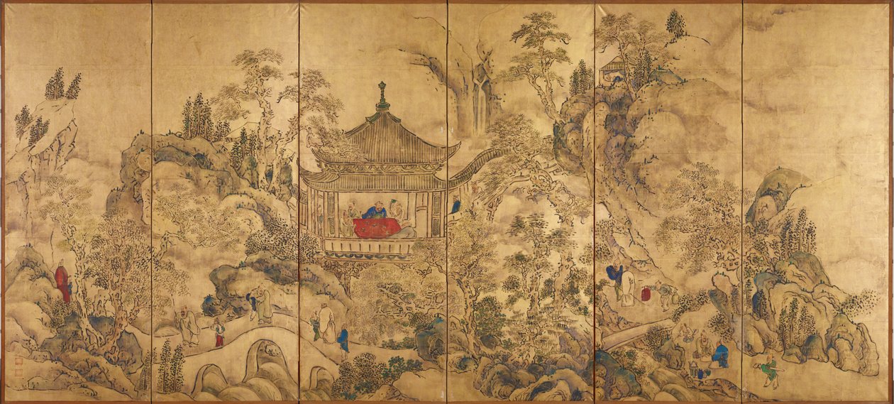 Roukaku Sansui Zu door Ike no Taiga