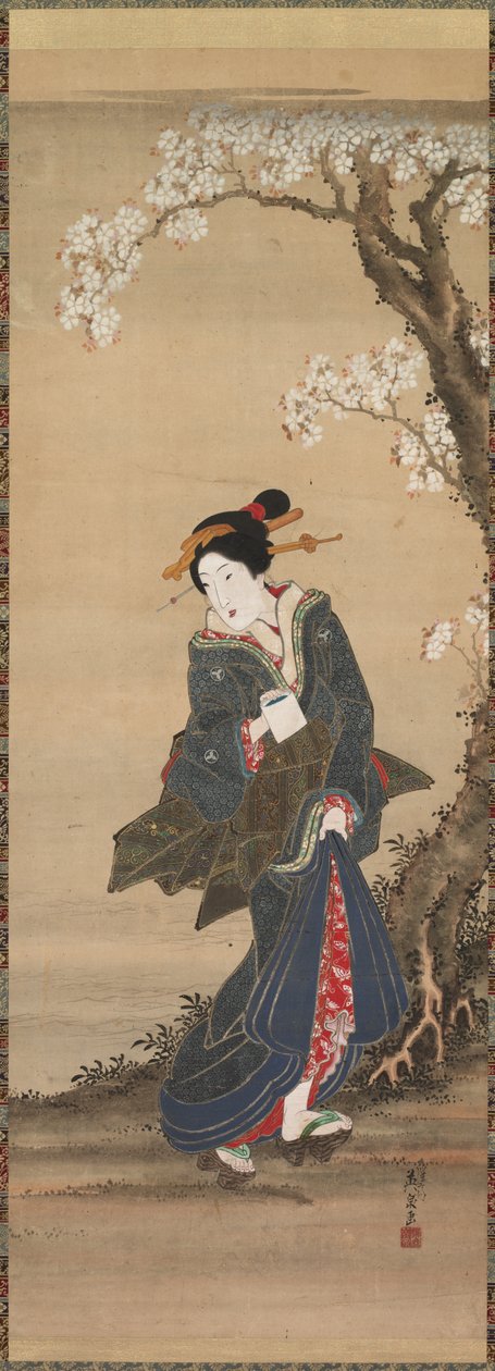 Courtisane, 19e eeuw door Ikeda Eisen