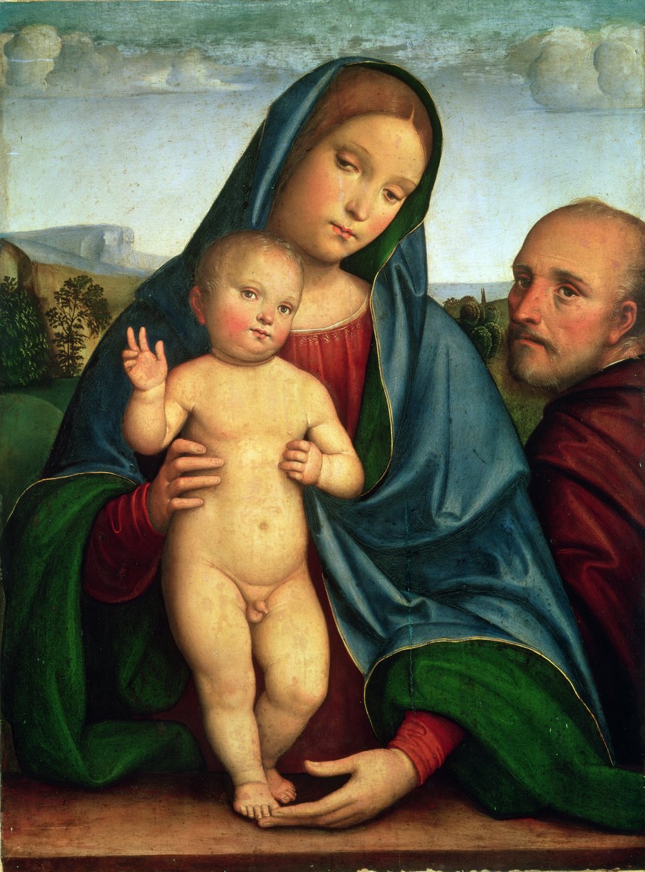 Heilige Familie (paneel) door Il Francia