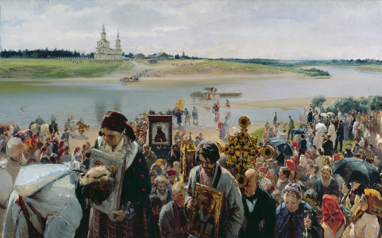 Een religieuze processie door Illarion Mikhailovich Pryanishnikov