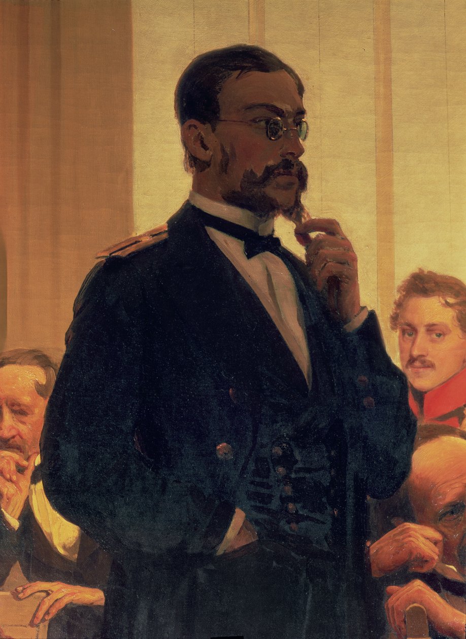 Nikolai Andreyevich Rimsky-Korsakov (1844-1908), uit Slavische Componisten (detail) door Ilya Efimovich Repin