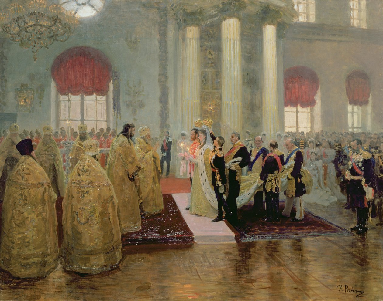 Het Huwelijk van Tsaar Nicolaas II (1868-1918) en Alexandra Feodorovna (1872-1918) 1894 door Ilya Efimovich Repin