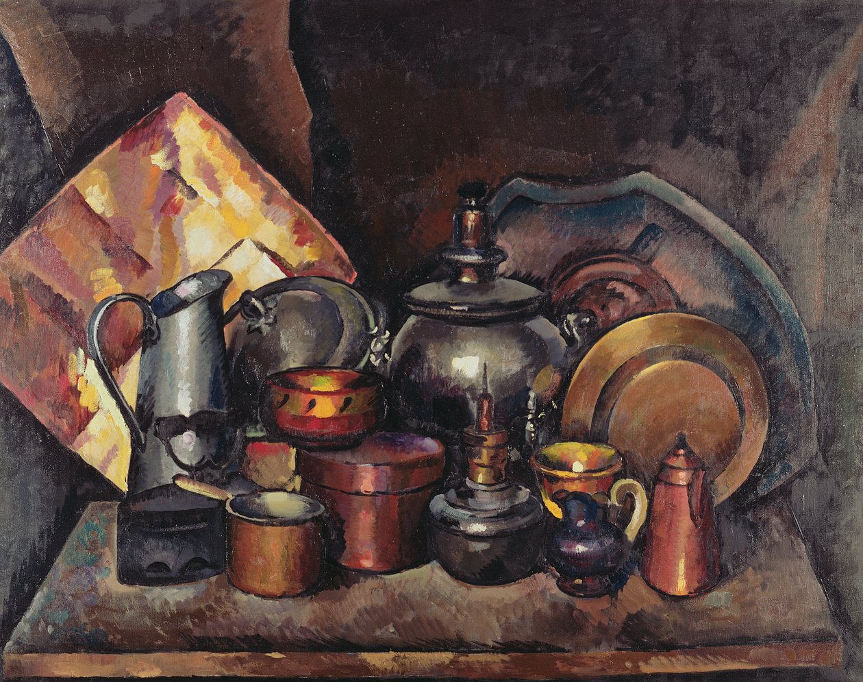 Stilleven met Samovar, 1920 door Ilya Ivanovich Mashkov