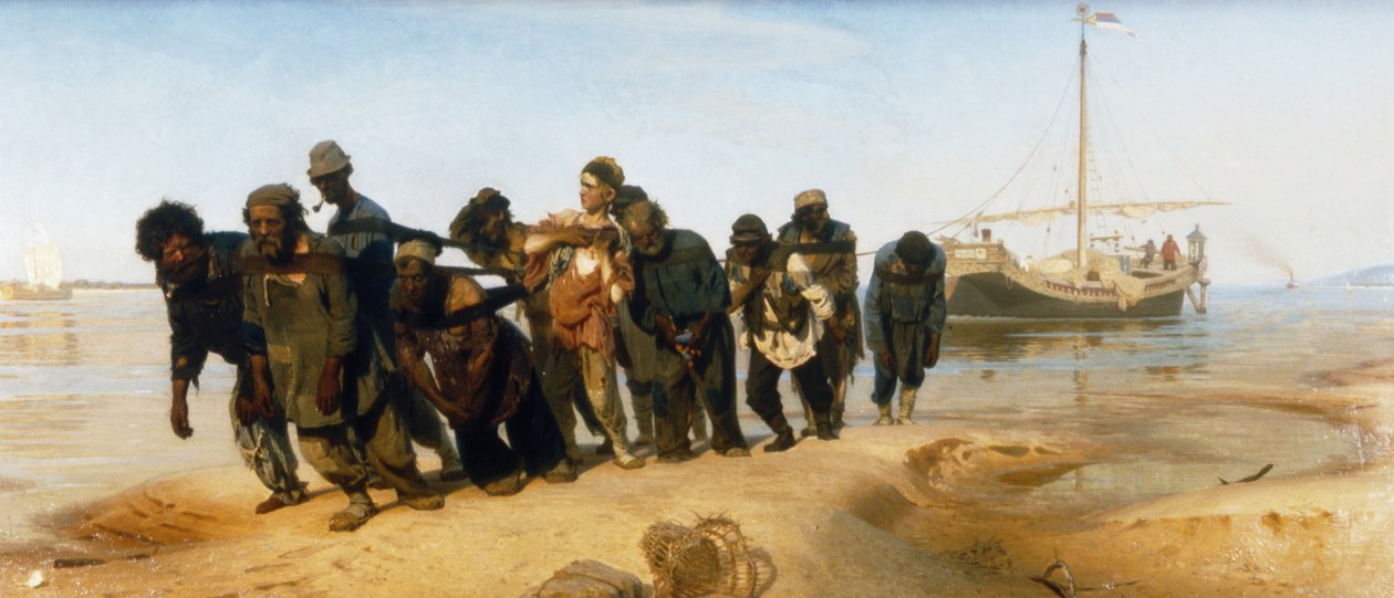 Barge Haulers aan de Wolga door Ilya Efimovich Repin