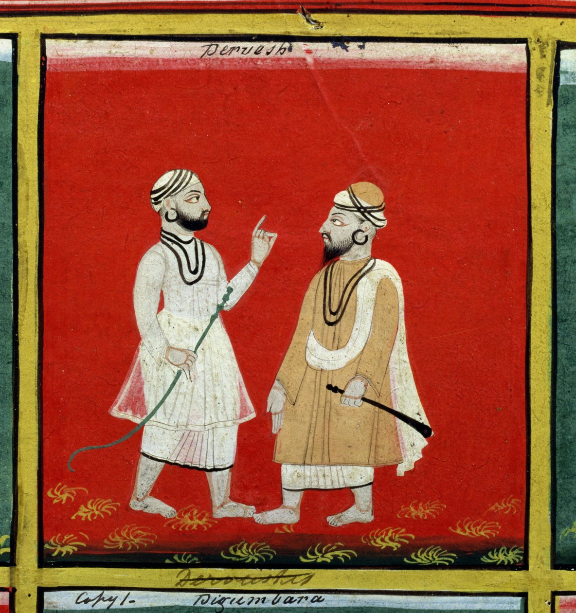 Twee Derwisjen, Religieuze Bedelmonniken, Udaipur, c.1810-20 door Indian School