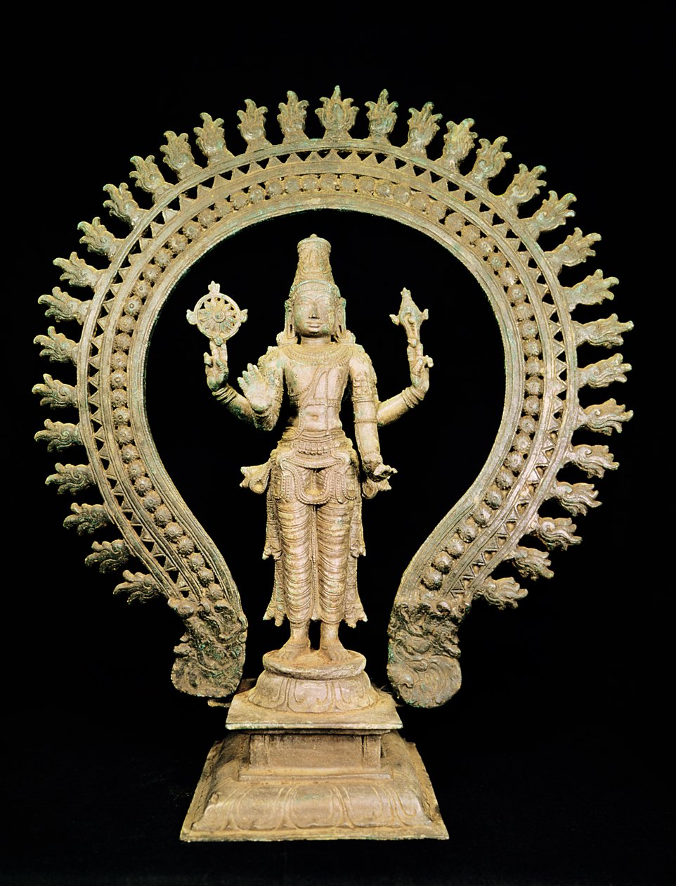 Vishnu, Late Chola (brons) door Indian School