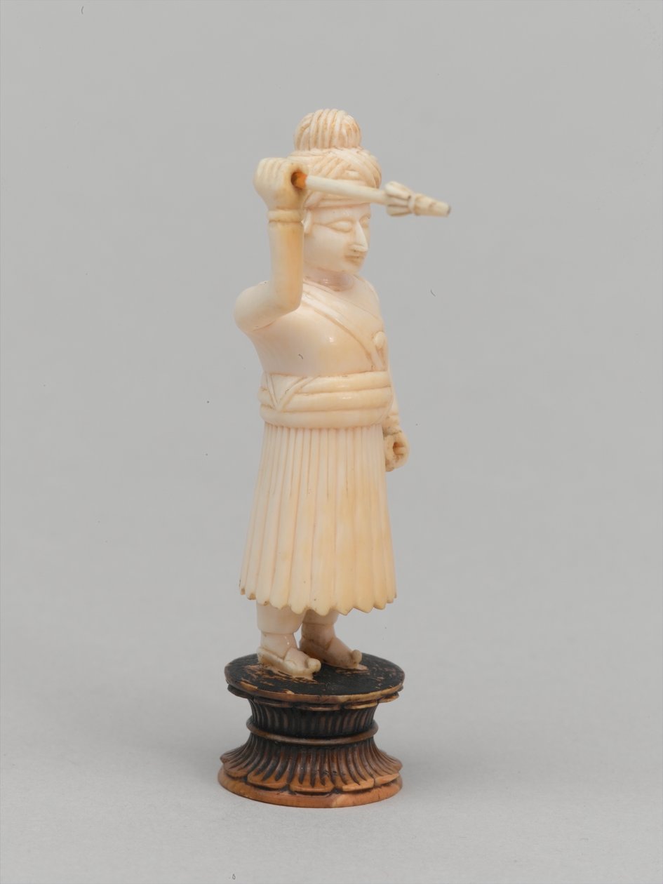 Zwarte pion, schaakstuk, India, ca. 1820 door Indian School
