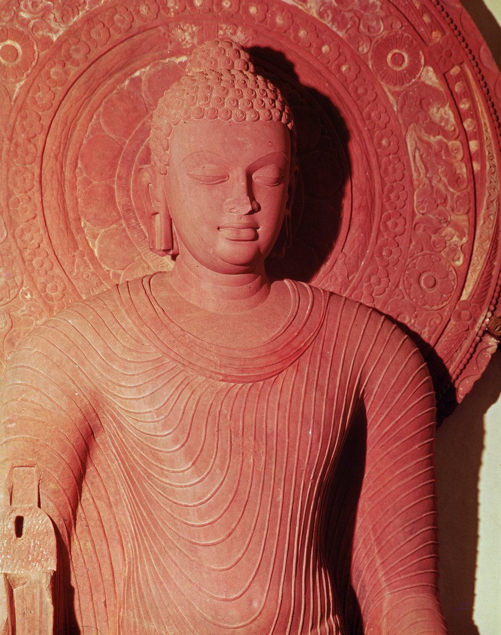 Detail van een Boeddha, uit Jamalpur door Indian School