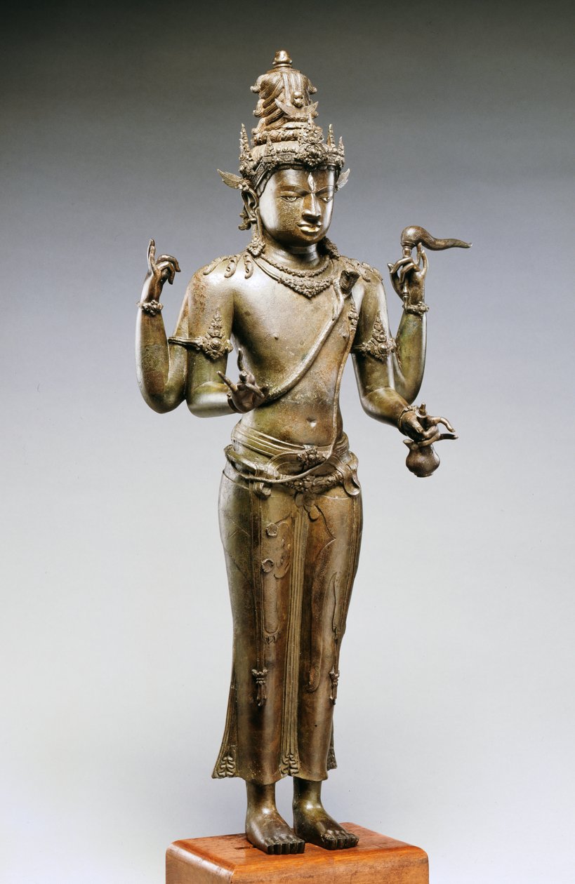 Shiva Mahadeva (brons, goud & zilver) door Indonesian School