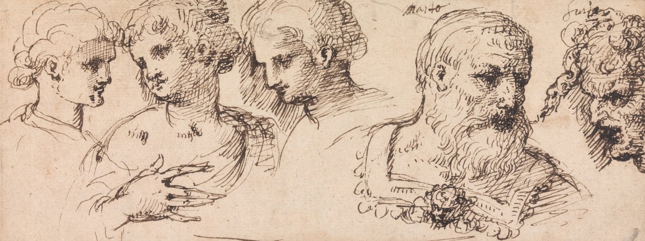 Vijf klassieke hoofden door Inigo Jones