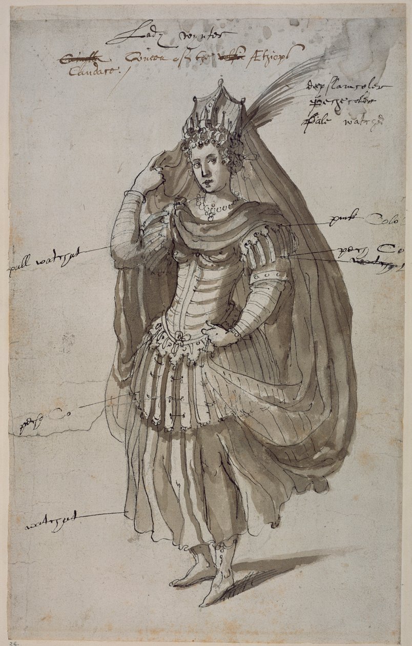 Koningin Candace, c.1609 door Inigo Jones
