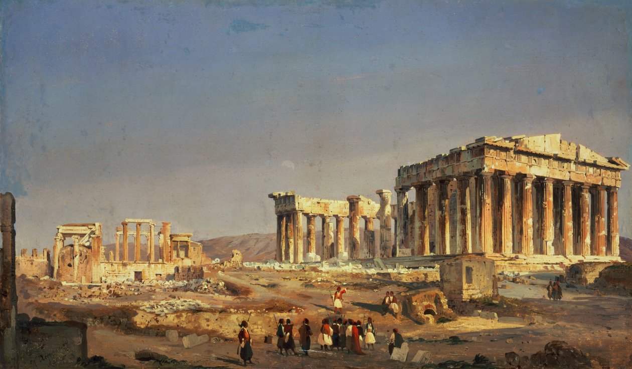Het Parthenon, 1863 door Ippolito Caffi