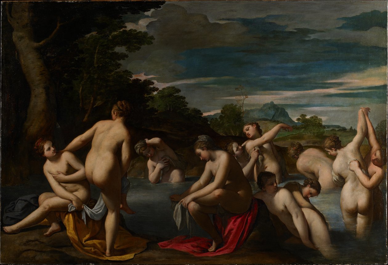 Nimfen bij het bad, c.1600 door Ippolito Scarsella