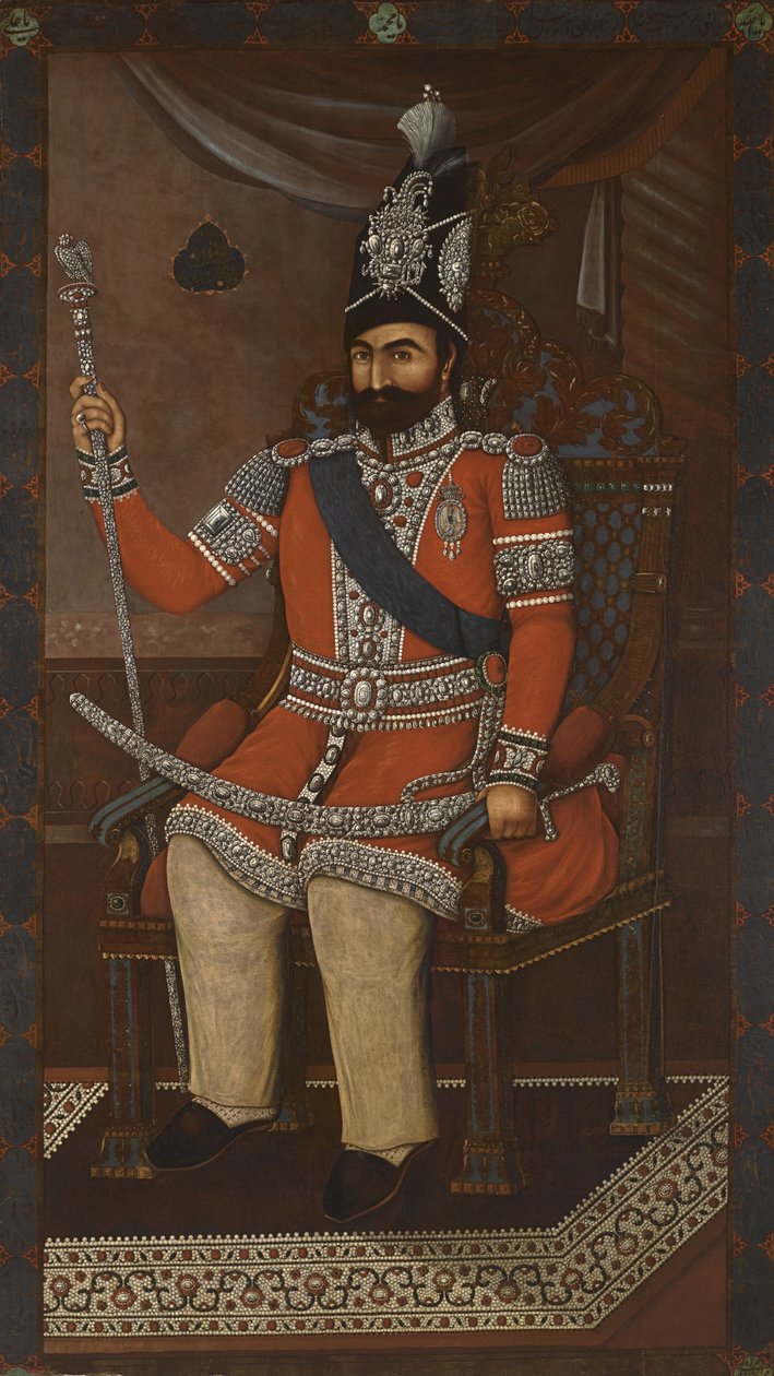 Portret van Mohammad Shah Qajar 1810-1848 door Iranian Master