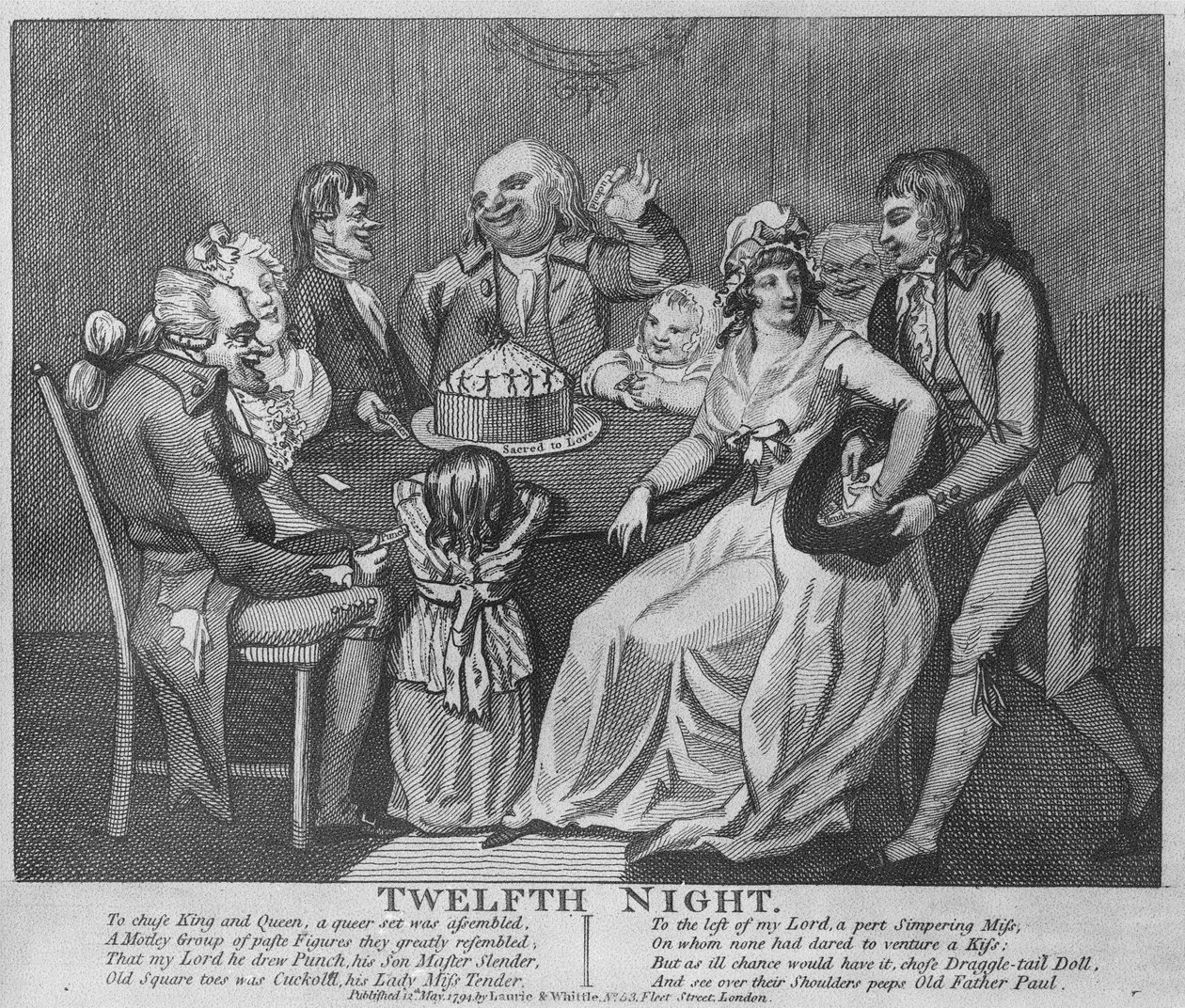 Driekoningenavond, 1794 door Isaac Robert Cruikshank