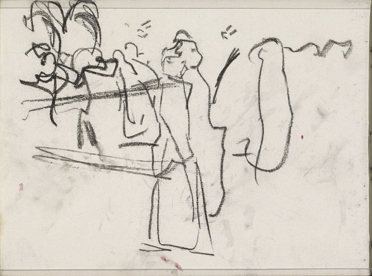 Figuren, mogelijk wandelend door Isaac Israels