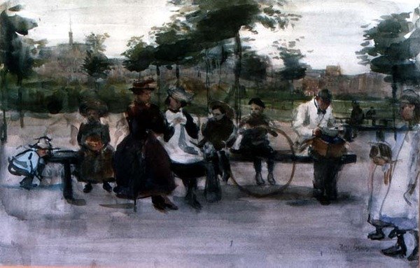 De Parkbank, Amsterdam door Isaac Israels