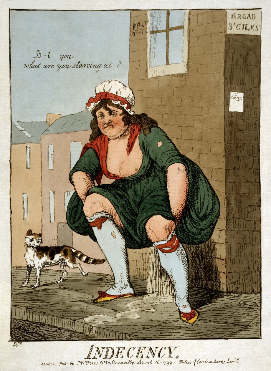 Onfatsoenlijkheid, 1799 door Isaac Robert Cruikshank