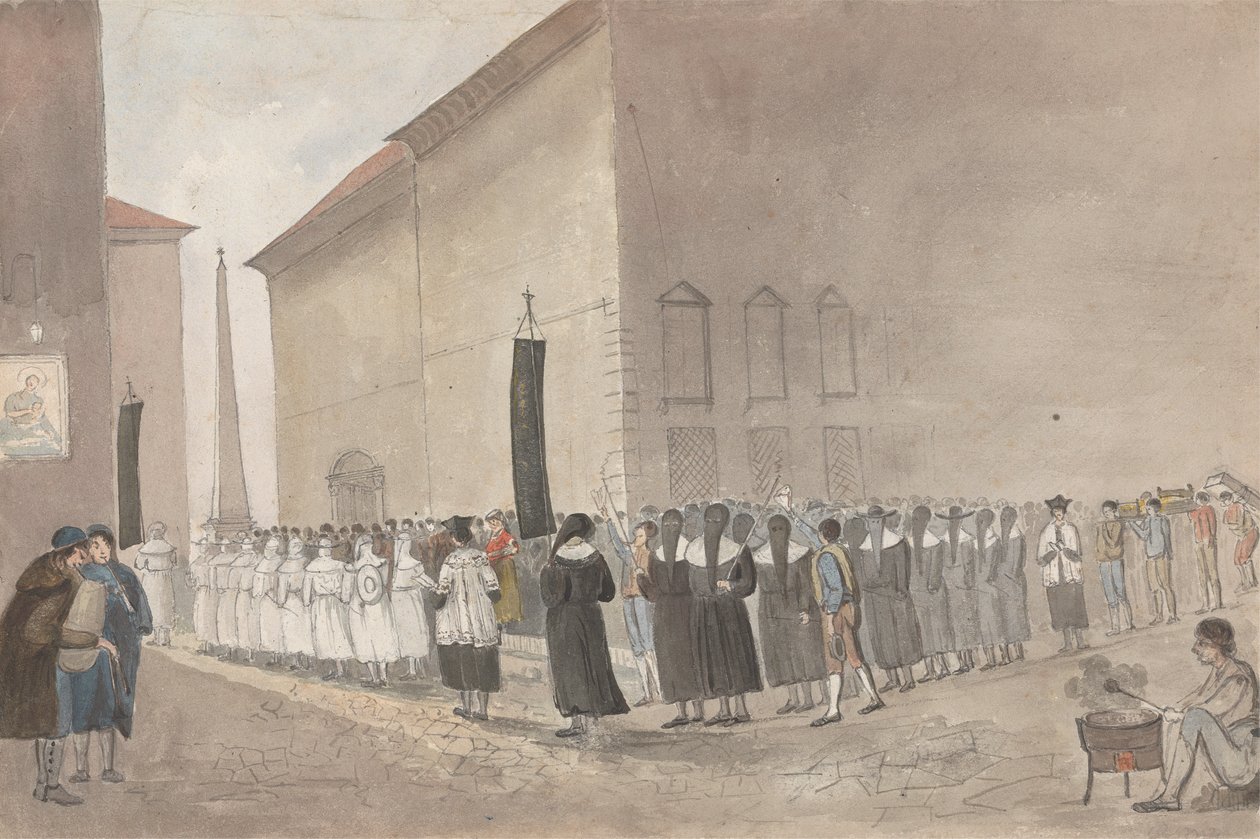 Begrafenisstoet in Rome door Isaac Weld