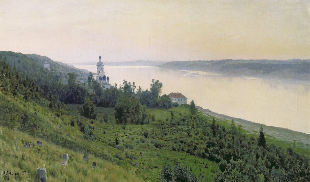 Koud Landschap, 1889 door Isaak Ilyich Levitan