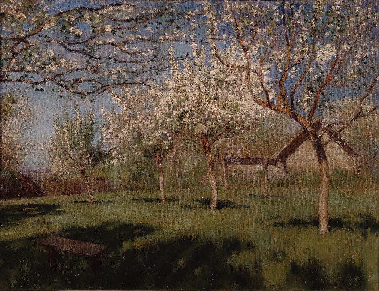 Bloeiende appelbomen door Isaak Ilyich Levitan