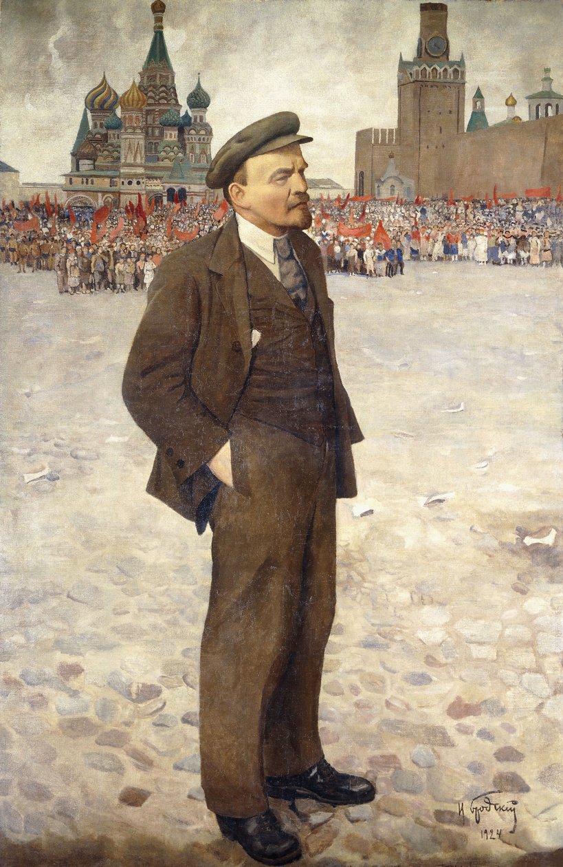 Lenin op het Rode Plein door Isaak Israilevich Brodsky