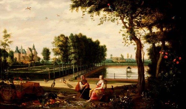 Vertumnus en Pomona door Isaak van Oosten