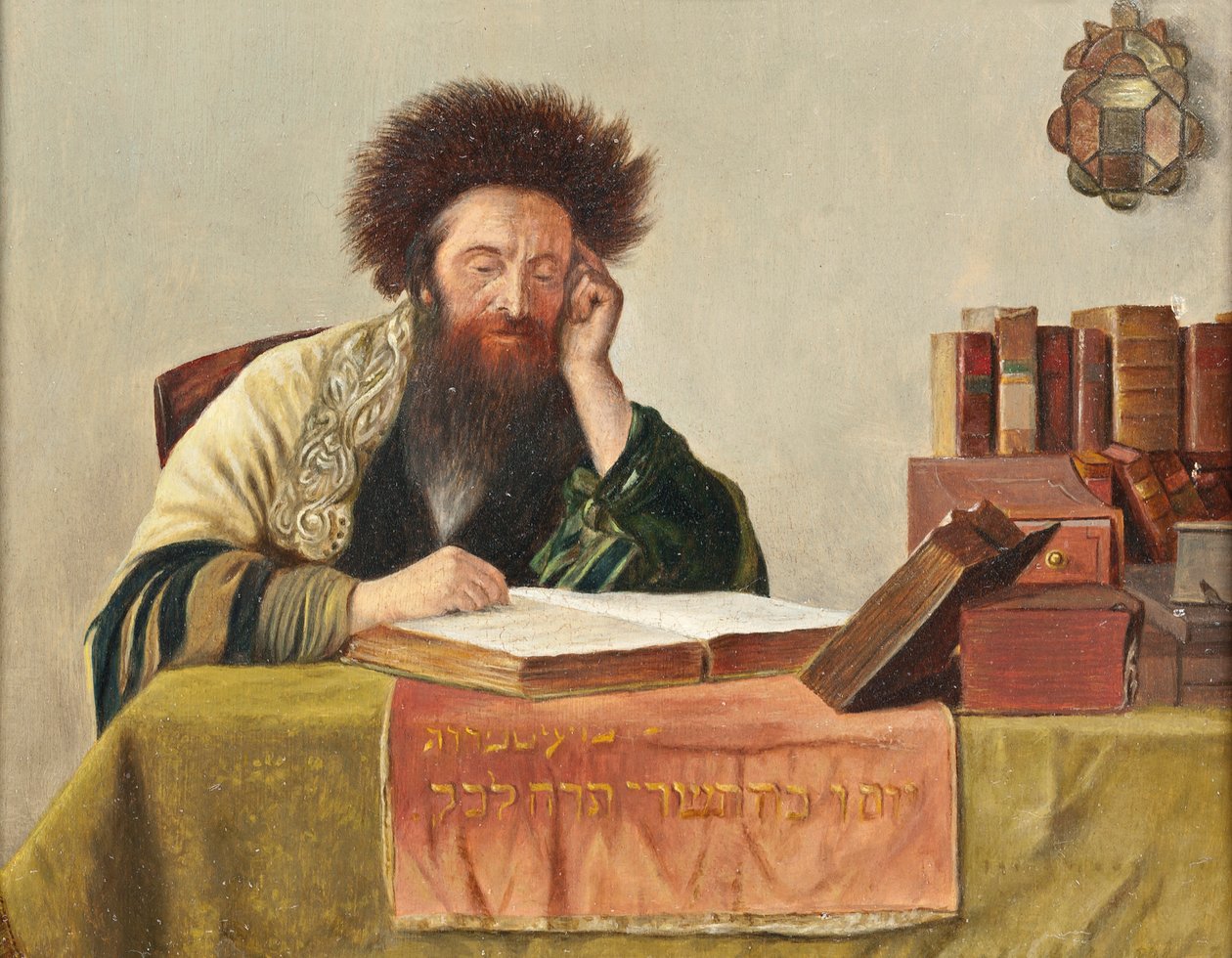 Een rabbi die de Talmoed leest door Isidor Kaufmann